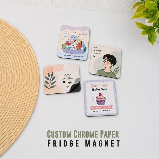 Promotional Chrome Paper Fridge Magnet