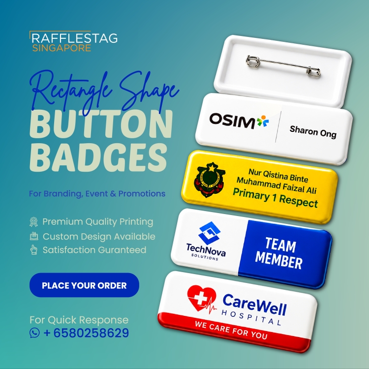Rectangular Shape Button Badges