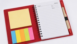 Frosted Cover Notepad with Sticky Notes, Coloured Tabs & Pen